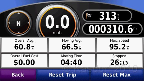 Indy Mini-Marathon 2010-05-08 GPS3.bmp - The trip down to Indy was 313 miles, including the Expo and drive to the hotel.